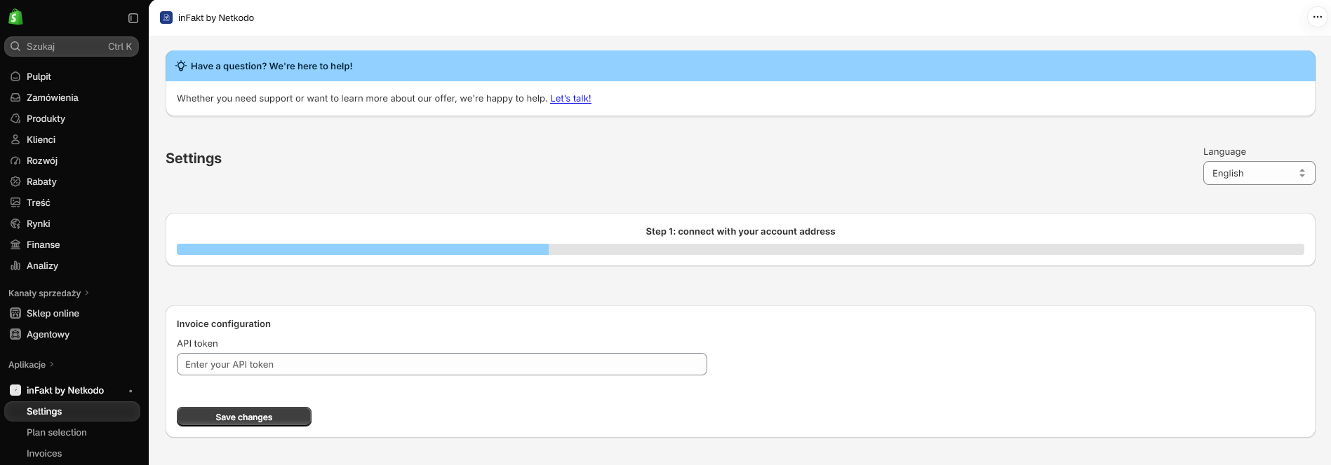 Link your inFakt account.